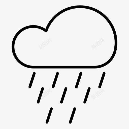 雨小雨中等图标svg_新图网 https://ixintu.com 下雨 中等 天气 小雨