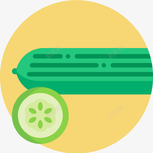 黄瓜食品111扁平图标svg_新图网 https://ixintu.com 扁平 食品 黄瓜