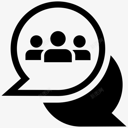 社区交流小组讨论图标svg_新图网 https://ixintu.com 交流 人员 小组讨论 社交小组 社区 聊天