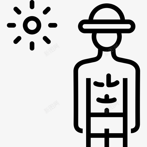夏天假日炎热图标svg_新图网 https://ixintu.com 假日 假期 夏天 太阳 海滩 炎热 男人