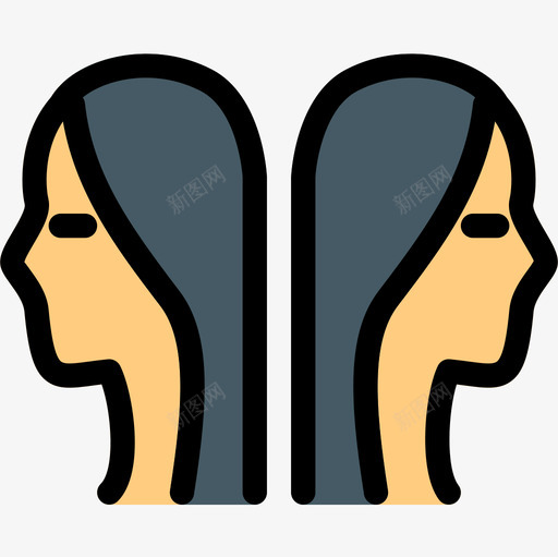 双子座黄道带4线性颜色图标svg_新图网 https://ixintu.com 双子座 线性 颜色 黄道