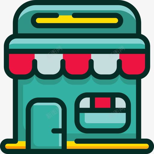 商店购物和商店4线性颜色图标svg_新图网 https://ixintu.com 商店 线性 购物 颜色