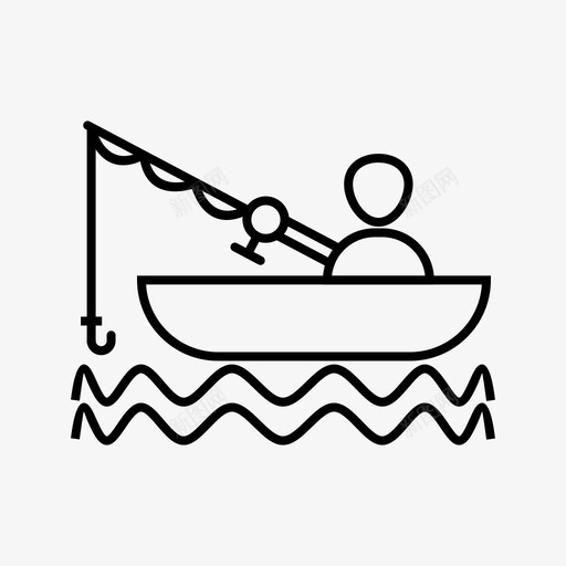 钓鱼船浮子图标svg_新图网 https://ixintu.com 浮子 野营 钓鱼