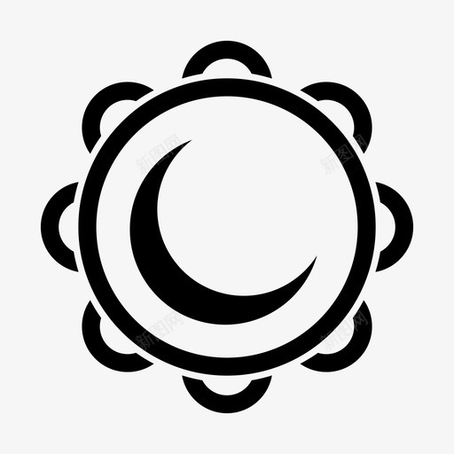 手鼓乐器音乐图标svg_新图网 https://ixintu.com 乐器 噪音 声音 手鼓 铃鼓 音乐