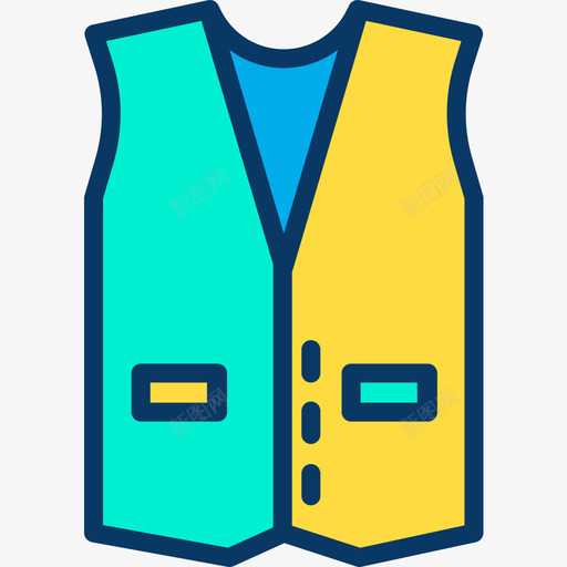 背心服装和时尚5线性颜色图标svg_新图网 https://ixintu.com 时尚 服装 线性 背心 颜色