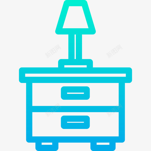 床头柜家具93渐变图标svg_新图网 https://ixintu.com 家具93 床头柜 渐变