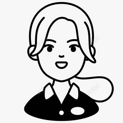 女服务员头像女职业图标svg_新图网 https://ixintu.com 人物 头像 女服务员 职业 雕文