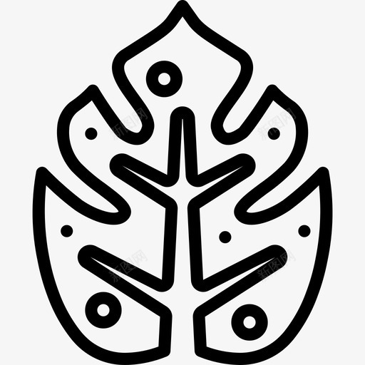 叶热带24线形图标svg_新图网 https://ixintu.com 热带 线形
