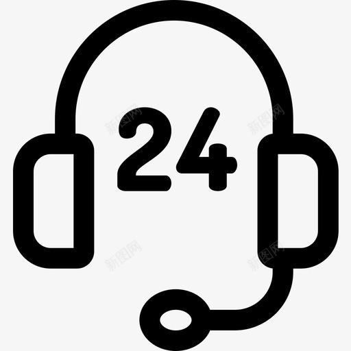 24小时支持23线性图标svg_新图网 https://ixintu.com 24小时 支持23 线性