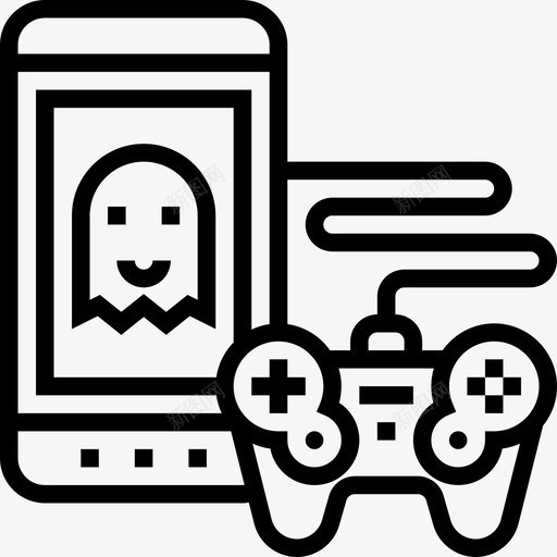 手机电子游戏15线性图标svg_新图网 https://ixintu.com 手机 电子游戏15 线性