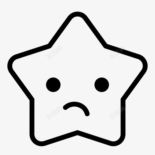 不开心表情脸图标svg_新图网 https://ixintu.com 不开 开心 表情 贴纸 轮廓