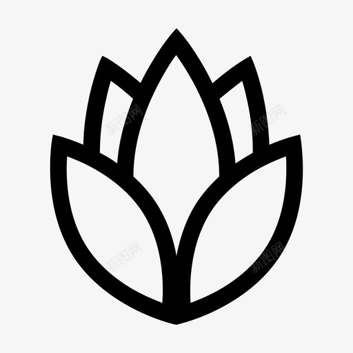 花莲花自然图标svg_新图网 https://ixintu.com 有机 瑜伽 自然 花 莲花
