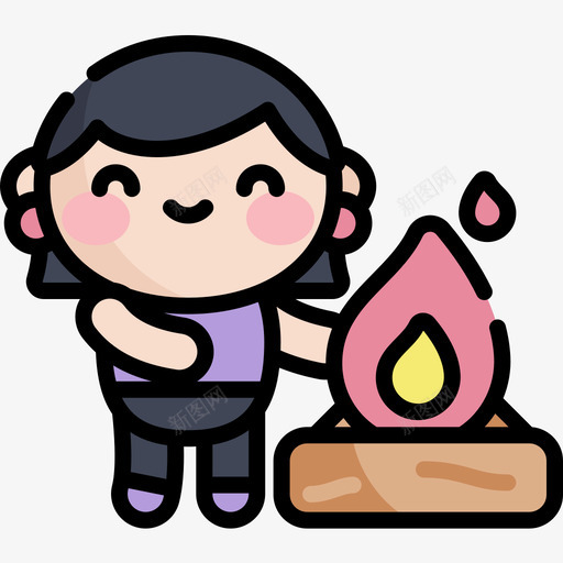 篝火旅游者3线性颜色图标svg_新图网 https://ixintu.com 旅游者3 篝火 线性颜色