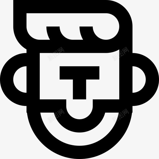 发型男士发型直发图标svg_新图网 https://ixintu.com 发型 男士 直发