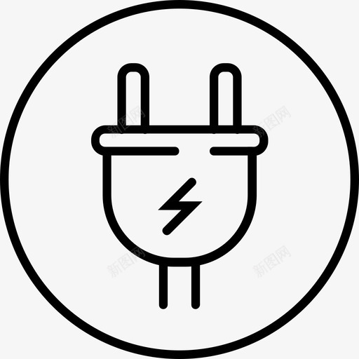 电源插座电灯图标svg_新图网 https://ixintu.com 插头 物理 电源插座