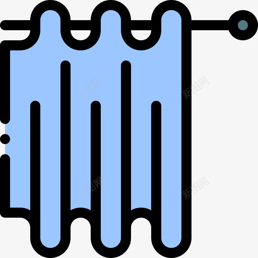 窗帘浴室39线性颜色图标svg_新图网 https://ixintu.com 浴室39 窗帘 线性颜色