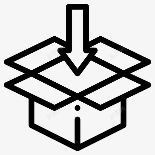 包装盒子一次性图标svg_新图网 https://ixintu.com 一次性 包装 取出 盒子 纸