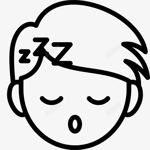 睡觉男孩表情图标svg_新图网 https://ixintu.com 男孩 睡觉 脸 表情 轮廓表情