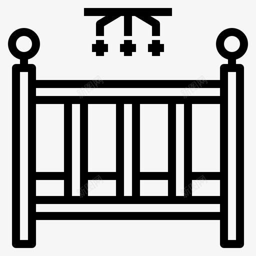婴儿床床睡觉图标svg_新图网 https://ixintu.com 婴儿床 睡觉