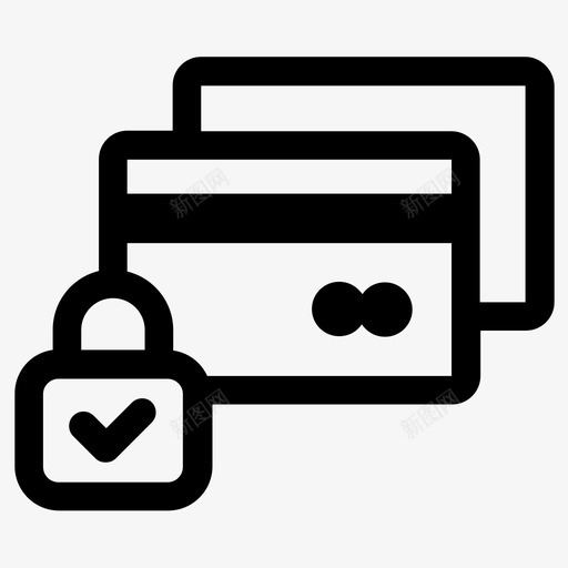 支付信用卡锁图标svg_新图网 https://ixintu.com 信用卡 安全 安全支付 支付 锁