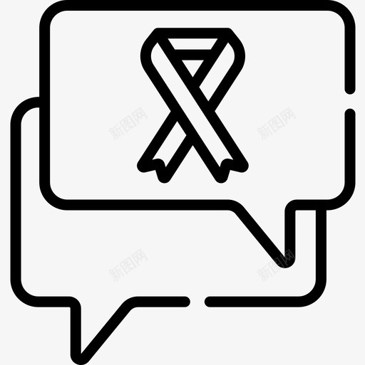 聊天世界癌症意识日8直线图标svg_新图网 https://ixintu.com 世界 意识 癌症 直线 聊天