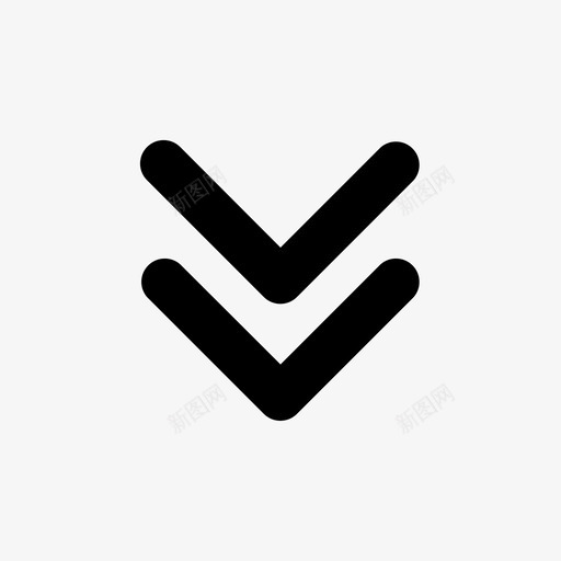 下V形箭头双箭头图标svg_新图网 https://ixintu.com 箭头