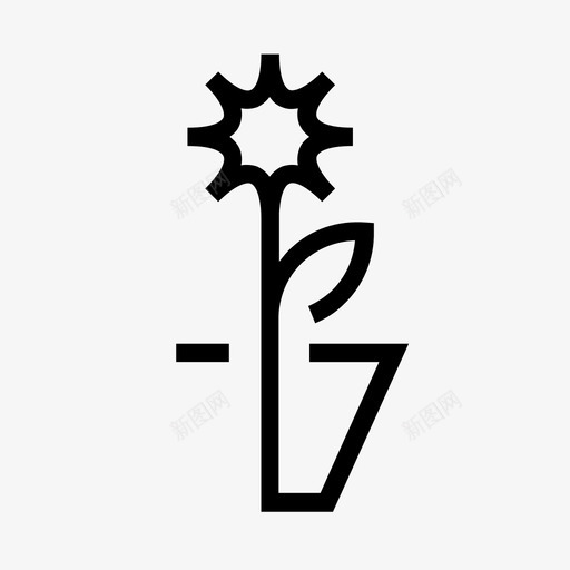 最小水仙花生长生产线图标svg_新图网 https://ixintu.com 最小 植物 水仙花 生产线 生长 盆栽