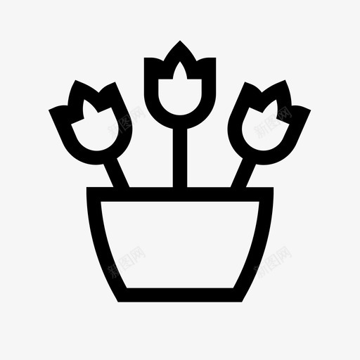 花花园绿色图标svg_新图网 https://ixintu.com 叶子 植物 绿色 自然 花园 轮廓
