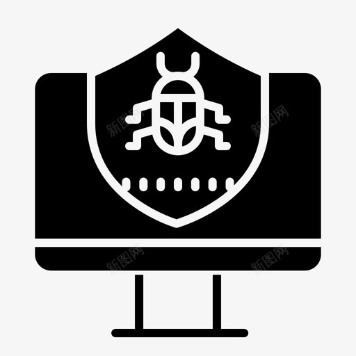 电脑保险箱安全图标svg_新图网 https://ixintu.com 保安 保险箱 安全 电脑 病毒