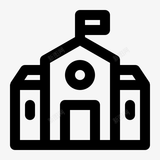 学校书籍建筑图标svg_新图网 https://ixintu.com 书籍 图标 城市 学习 学校 建筑 教育 轮廓