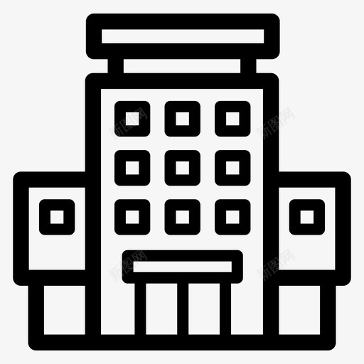 酒店住宿建筑图标svg_新图网 https://ixintu.com 住宿 夏季 建筑 户外 豪华 酒店 预订
