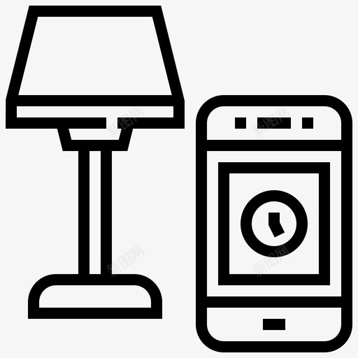 定时器灯移动图标svg_新图网 https://ixintu.com 定时器 手机 智能 智能家居 移动 遥控