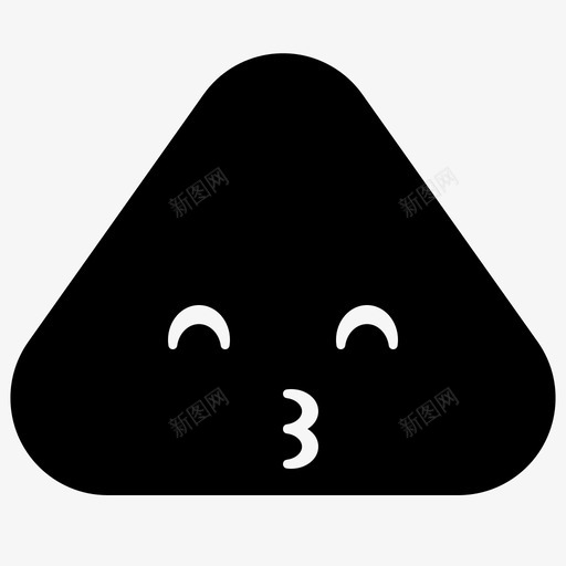 吻表情脸图标svg_新图网 https://ixintu.com 三角 情感 表情