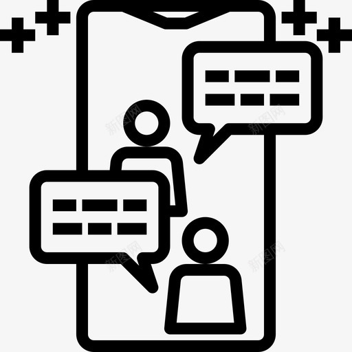智能手机在线营销15线性图标svg_新图网 https://ixintu.com 在线营销15 智能手机 线性