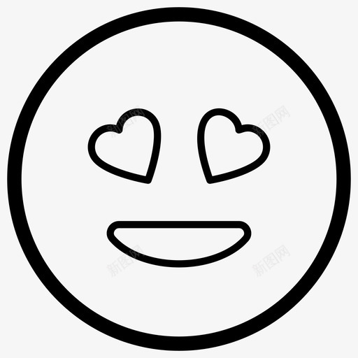 心眼脸表情符号情感图标svg_新图网 https://ixintu.com 心眼脸 情感 表情符号 表情符号线向量图标