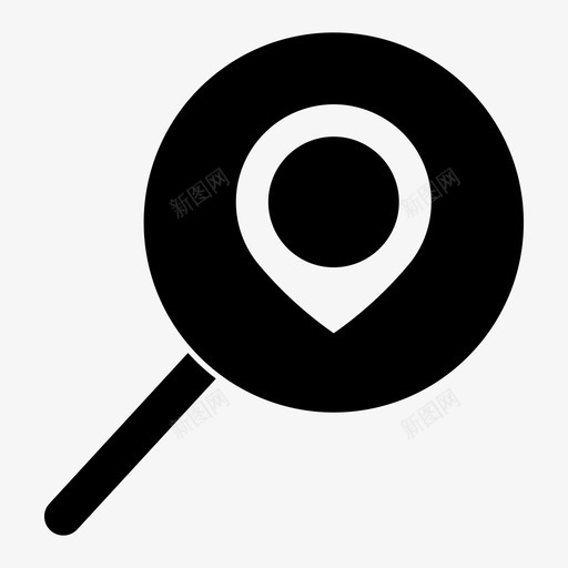 搜索定位放大镜图标svg_新图网 https://ixintu.com 地图 大头针 定位 搜索 放大镜