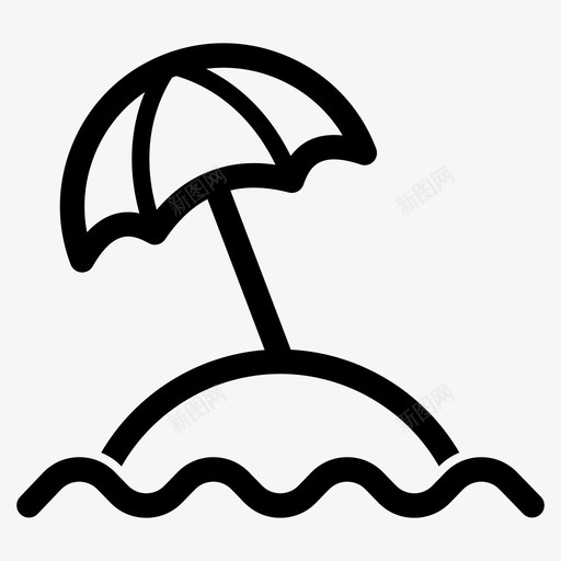 海滩炎热夏季图标svg_新图网 https://ixintu.com 假期 夏季 户外活动 海滩 炎热 雨伞