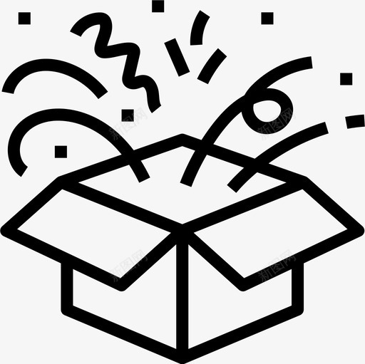 开箱庆祝12直线图标svg_新图网 https://ixintu.com 庆祝12 开箱 直线