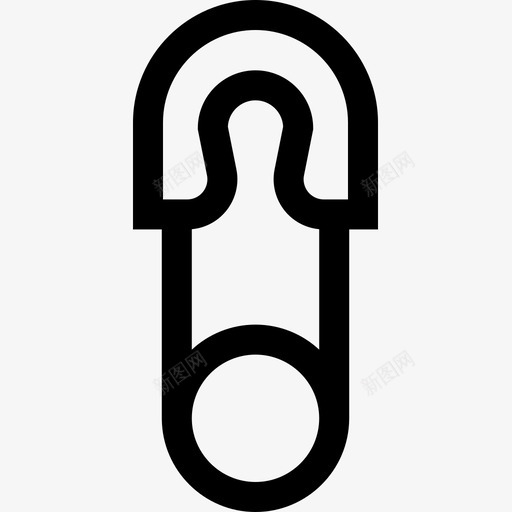 安全别针创意工具33线性图标svg_新图网 https://ixintu.com 创意工具33 安全别针 线性