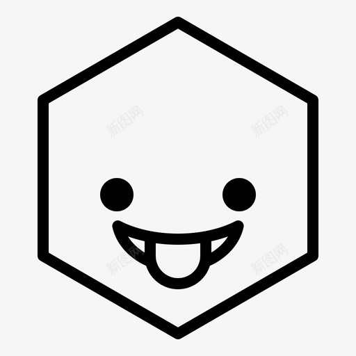 舌头表情脸图标svg_新图网 https://ixintu.com 舌头 表情 贴纸 轮廓