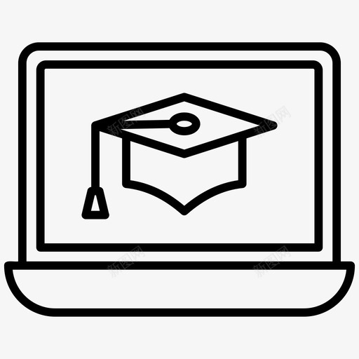 远程学习电子教育电子学习图标svg_新图网 https://ixintu.com 图标 在线学习 学习 教育 电子 电子学 电脑 笔记本 线图 虚拟 远程