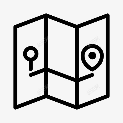 地图目的地方向图标svg_新图网 https://ixintu.com gps 位置 地图 导航 方向 目的地 航线