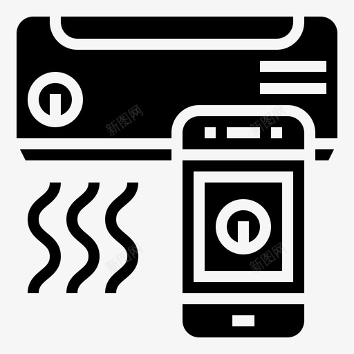 空调移动遥控图标svg_新图网 https://ixintu.com 智能 智能家居 标志 移动 空调 遥控