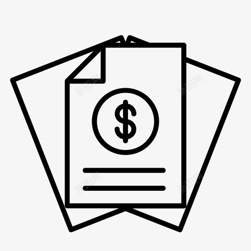 账单业务教育图标svg_新图网 https://ixintu.com 业务 收据 教育 概要 账单 资金