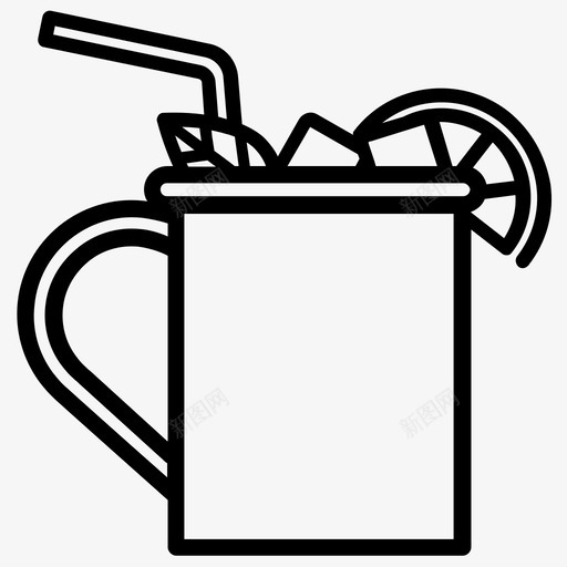 莫斯科骡子鸡尾酒铜杯黄瓜图标svg_新图网 https://ixintu.com 莫斯科 铜杯 饮料 骡子 鸡尾酒 黄瓜