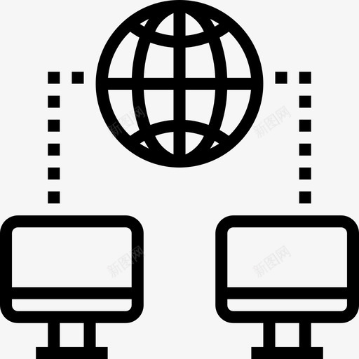 全球计算机网络线性图标svg_新图网 https://ixintu.com 全球 线性 计算机网络