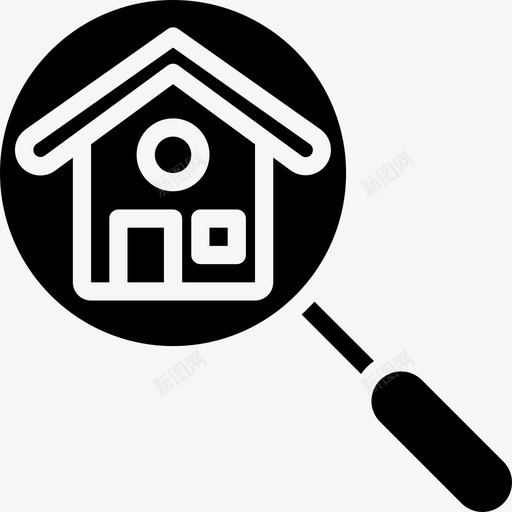 搜索房地产142填充图标svg_新图网 https://ixintu.com 填充 房地产 搜索