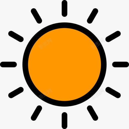 太阳173号天气线性颜色图标svg_新图网 https://ixintu.com 173号 天气 太阳 线性 颜色