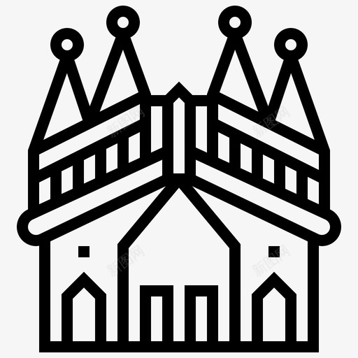 萨格拉达建筑地标图标svg_新图网 https://ixintu.com 地标 建筑 萨格拉达 西班牙