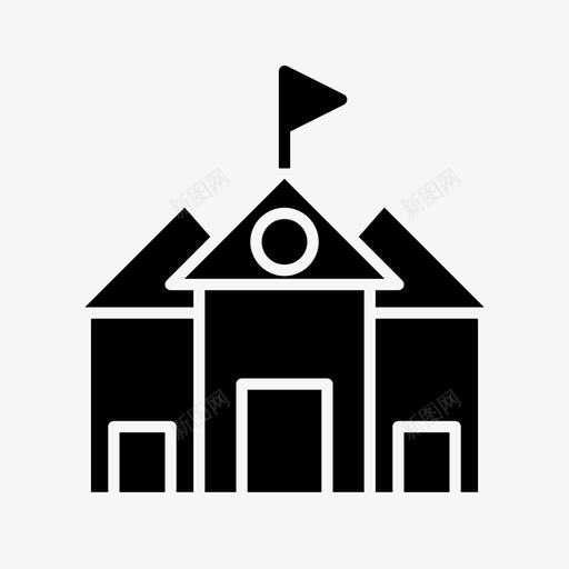 建筑学院教育图标svg_新图网 https://ixintu.com 学院 建筑 教育 教育铭文 机构
